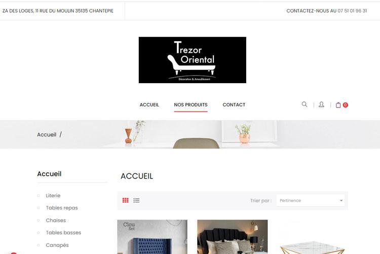 Site e-commerce Trézor Oriental - Chantepie - 35